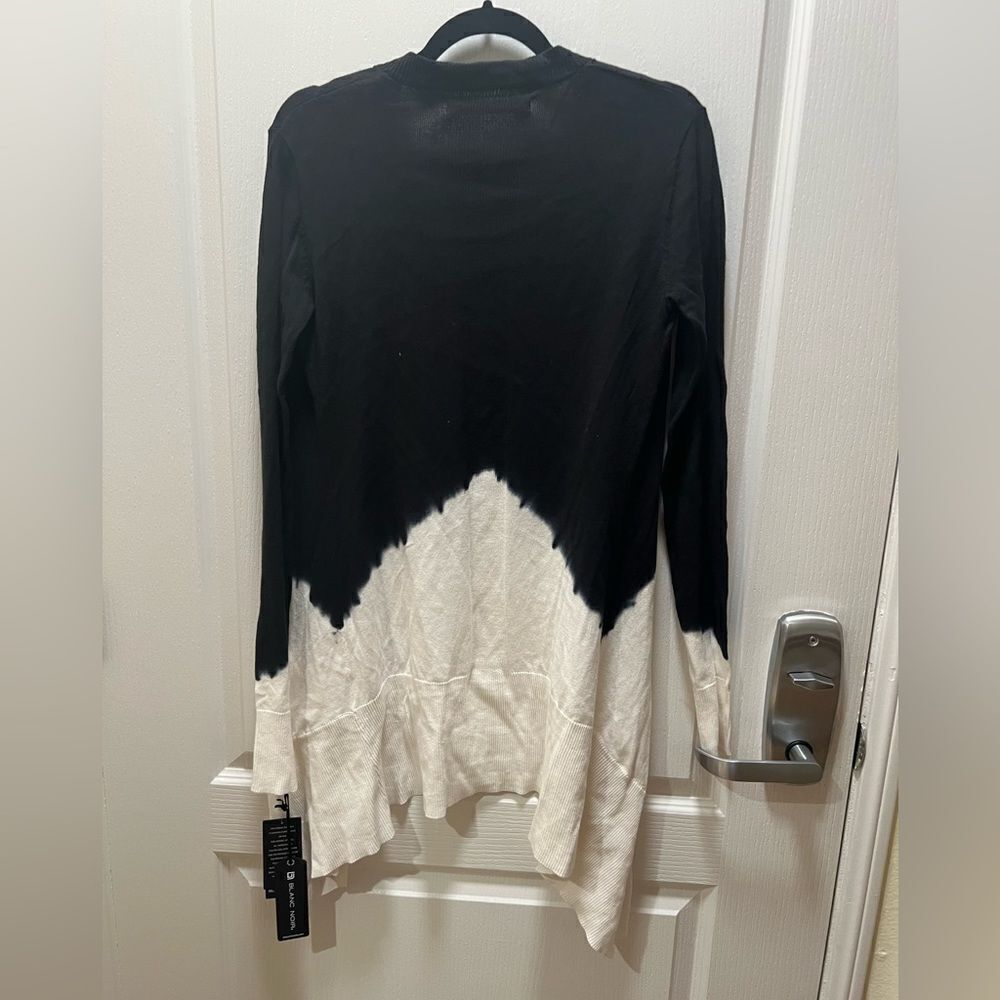 Blanc Noir Dip-Dye Long Cardigan - Black and White size XS NWT - Picture 5 of 5